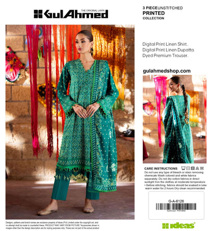 GUL AHMAD LINEN THREE PIECE