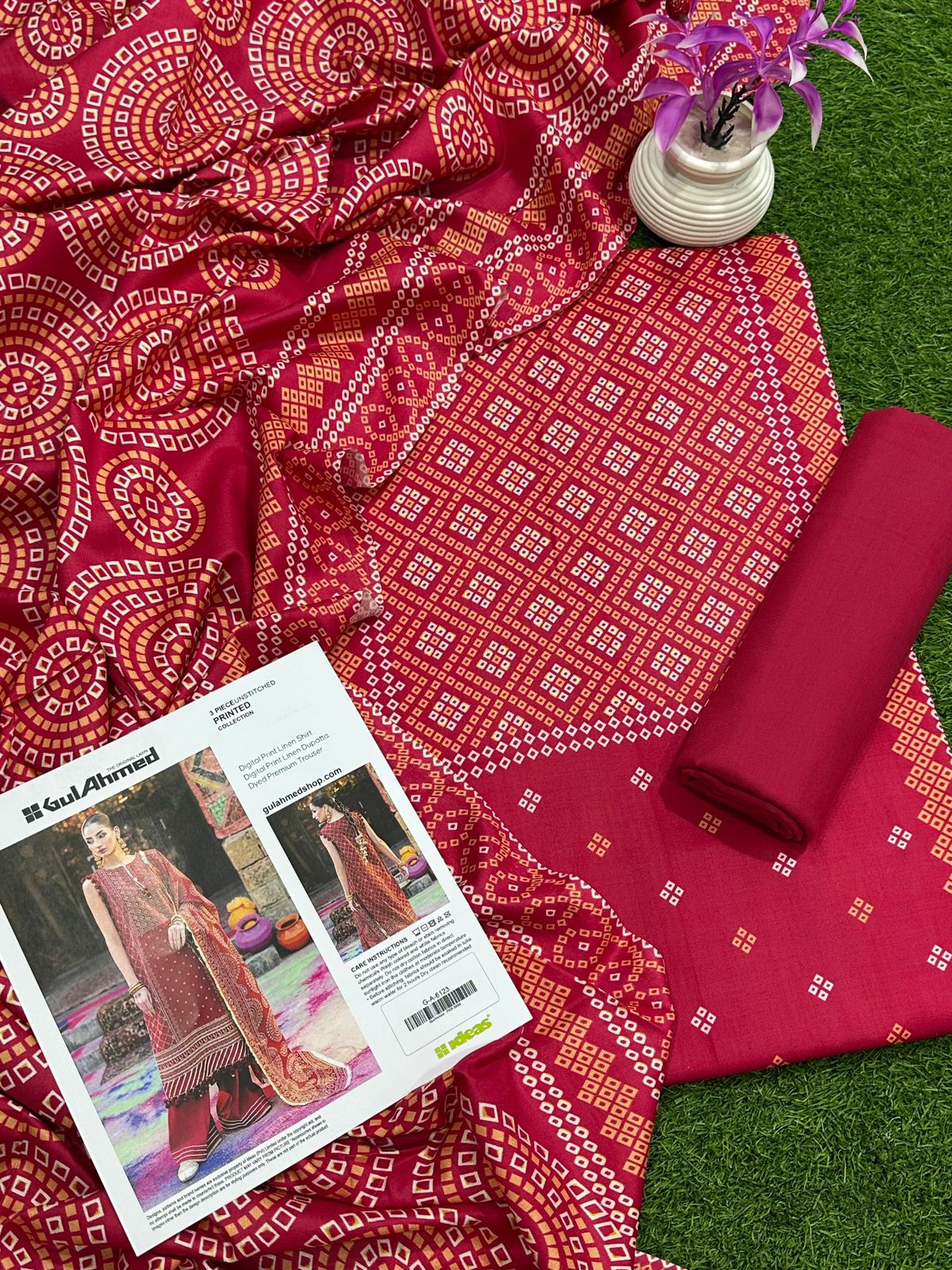 GUL AHMAD LINEN THREE PIECE