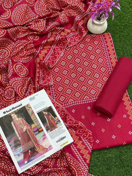 GUL AHMAD LINEN THREE PIECE