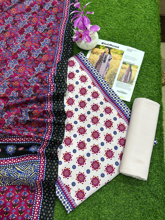 GUL AHMAD LINEN THREE PIECE