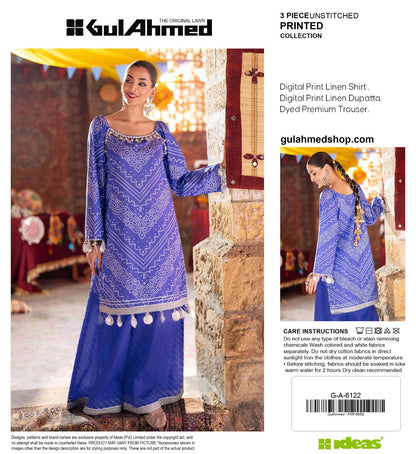 GUL AHMAD LINEN THREE PIECE