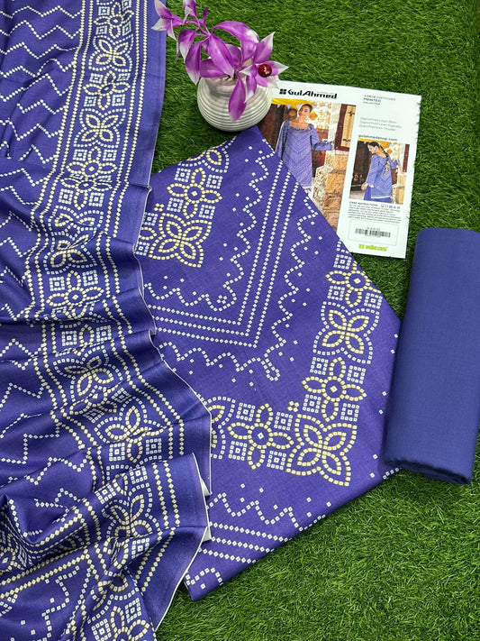 GUL AHMAD LINEN THREE PIECE