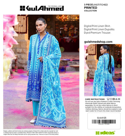 GUL AHMAD LINEN THREE PIECE