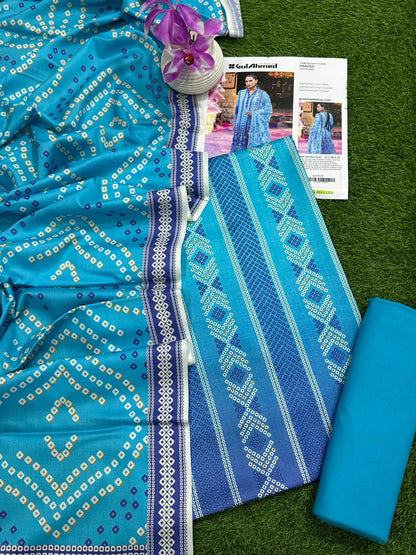 GUL AHMAD LINEN THREE PIECE