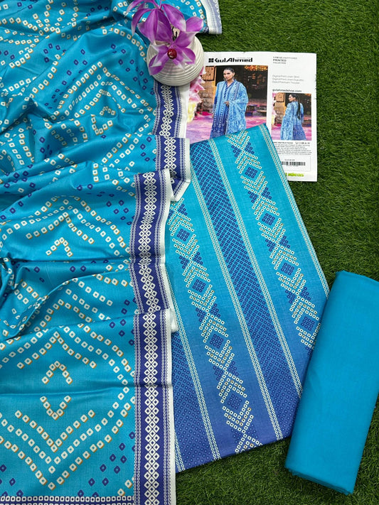 GUL AHMAD LINEN THREE PIECE