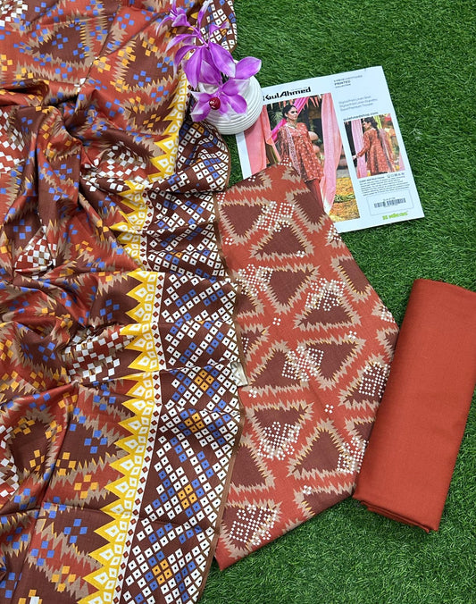 GUL AHMAD LINEN THREE PIECE