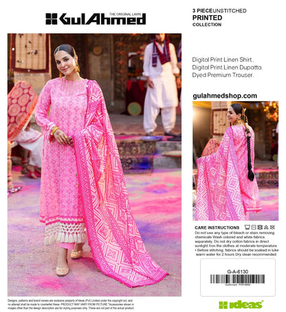 GUL AHMAD LINEN THREE PIECE