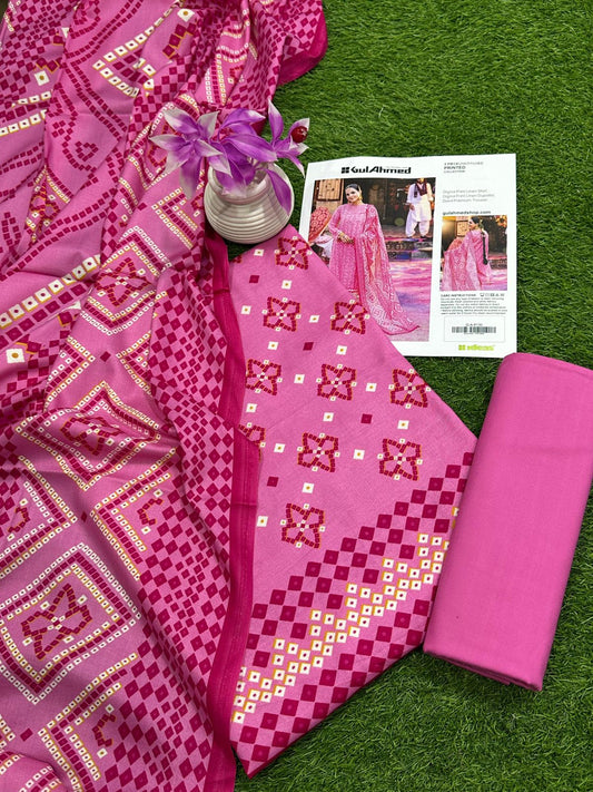 GUL AHMAD LINEN THREE PIECE