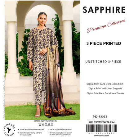 SAPPHIRE DORYA LINEN THREE PIECE
