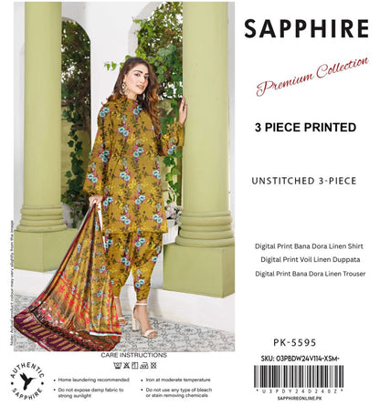 SAPPHIRE DORYA LINEN THREE PIECE