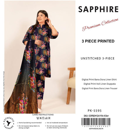 SAPPHIRE DORYA LINEN THREE PIECE