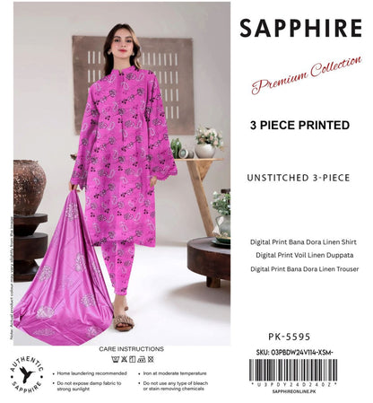 SAPPHIRE DORYA LINEN THREE PIECE