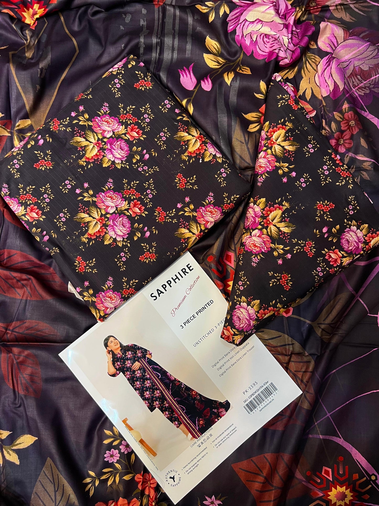 SAPPHIRE DORYA LINEN THREE PIECE