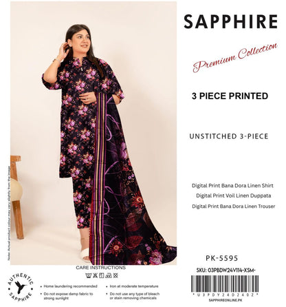 SAPPHIRE DORYA LINEN THREE PIECE