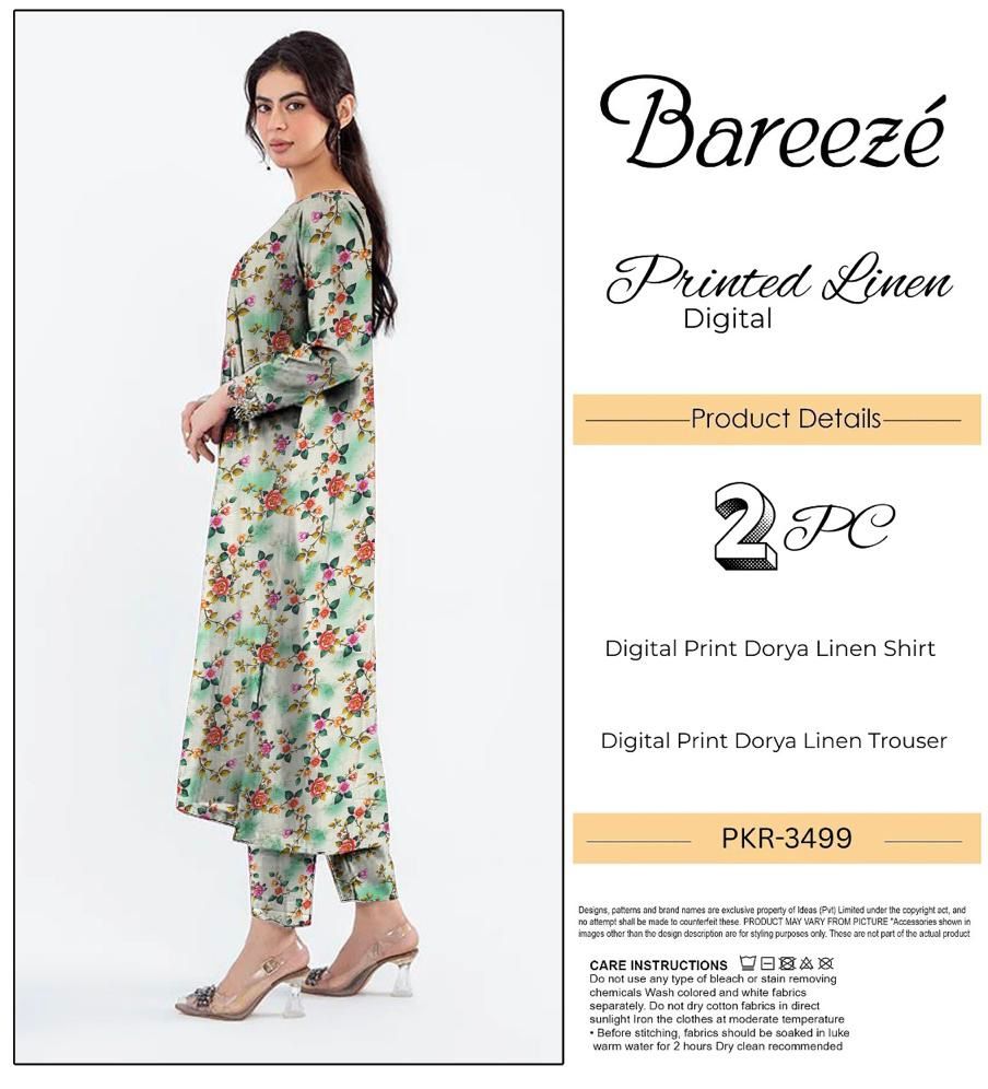 BAREEZE LINEN TWO PIECE DORYA ALL OVER
