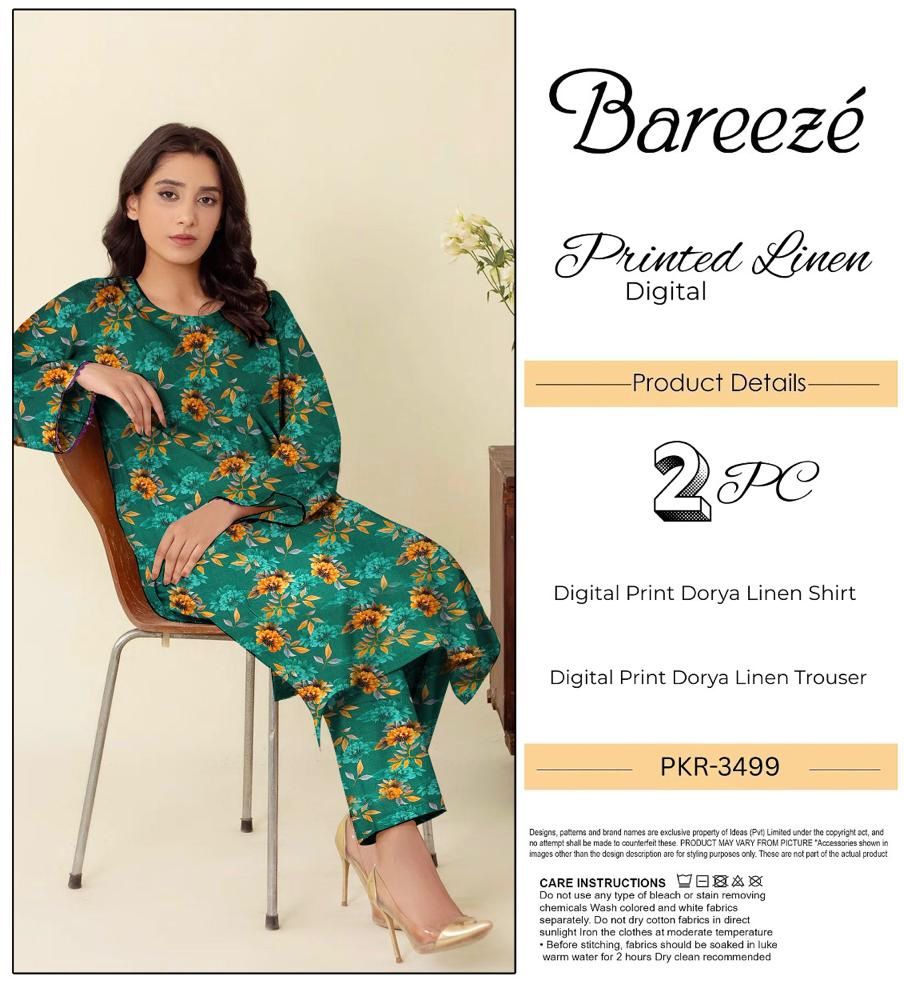 BAREEZE LINEN TWO PIECE DORYA ALL OVER