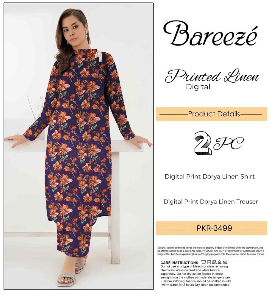 BAREEZE LINEN TWO PIECE DORYA ALL OVER