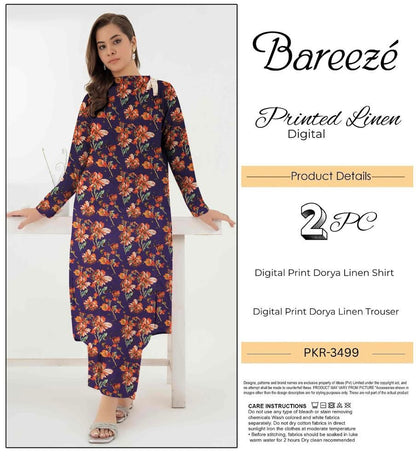 BAREEZE LINEN TWO PIECE DORYA ALL OVER