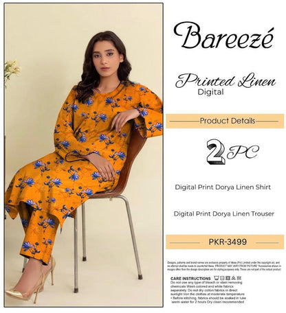 BAREEZE LINEN TWO PIECE DORYA ALL OVER