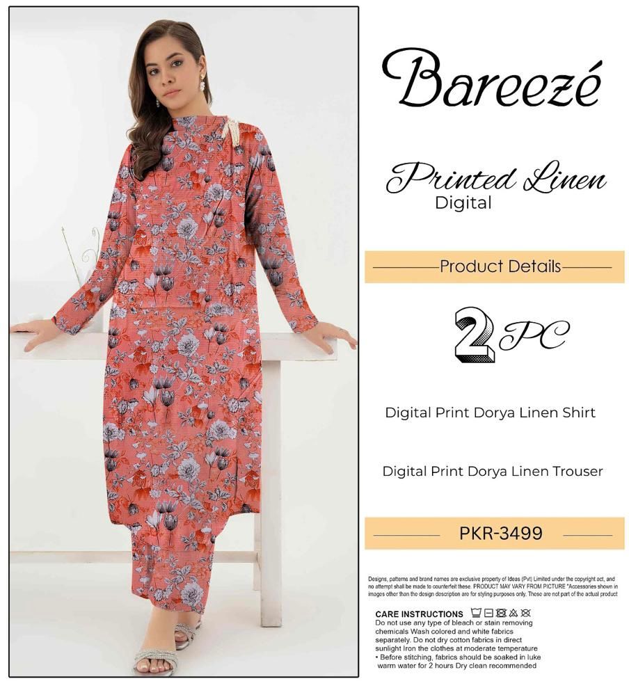 BAREEZE LINEN TWO PIECE DORYA ALL OVER