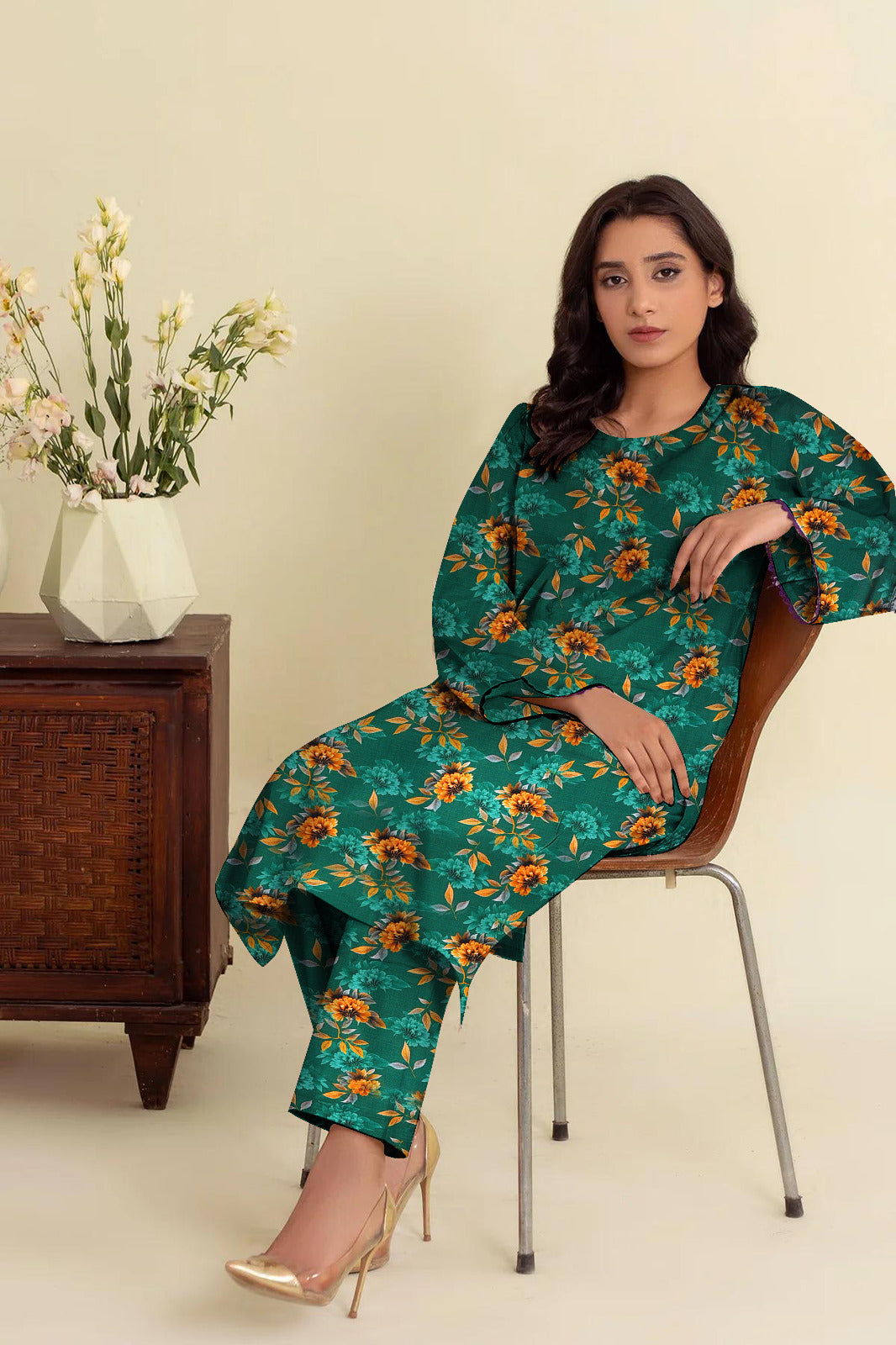 BAREEZE LINEN TWO PIECE DORYA ALL OVER