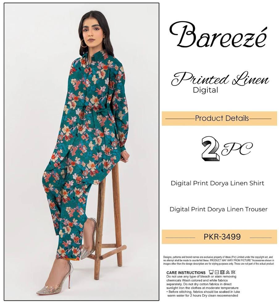 BAREEZE LINEN TWO PIECE DORYA ALL OVER