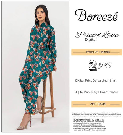 BAREEZE LINEN TWO PIECE DORYA ALL OVER