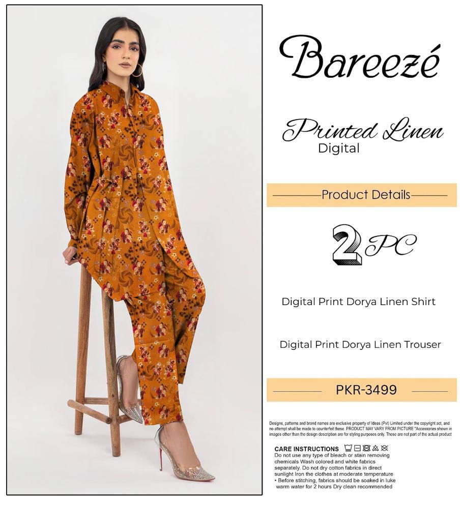 BAREEZE LINEN TWO PIECE DORYA ALL OVER