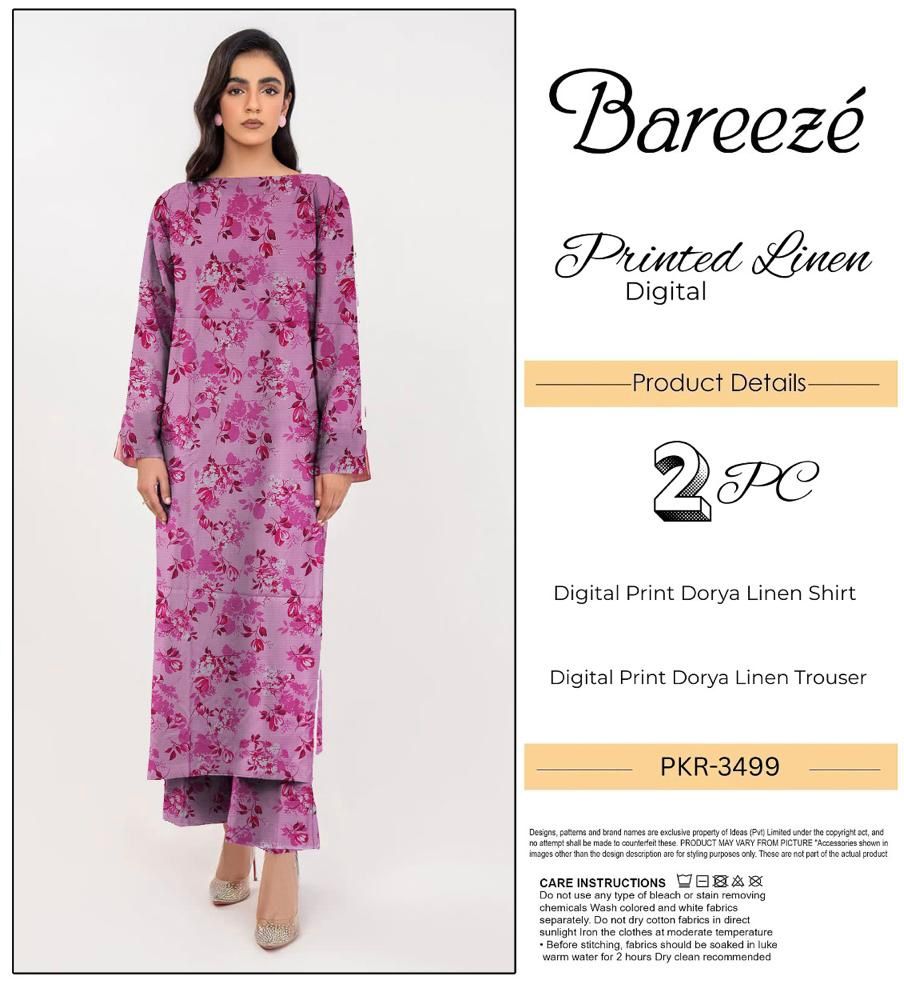 BAREEZE LINEN TWO PIECE DORYA ALL OVER