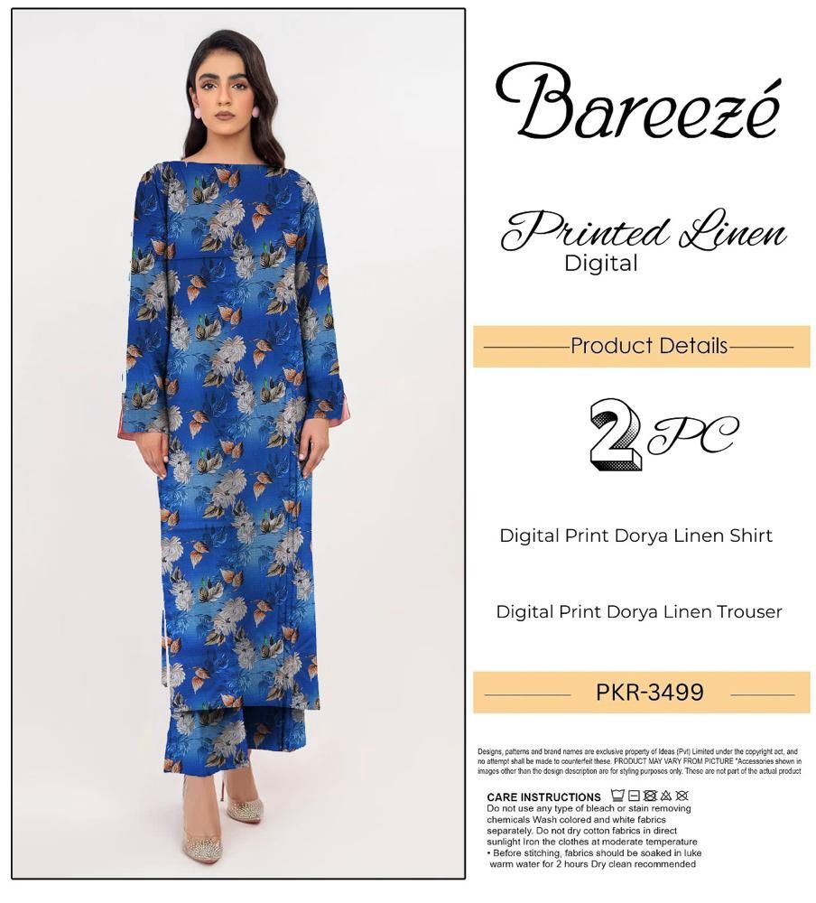 BAREEZE LINEN TWO PIECE DORYA ALL OVER