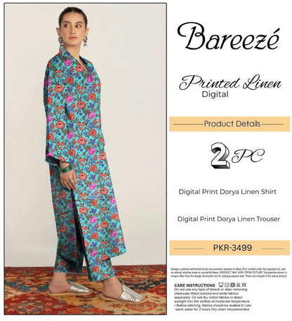 BAREEZE LINEN TWO PIECE DORYA ALL OVER