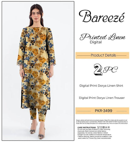BAREEZE LINEN TWO PIECE DORYA ALL OVER