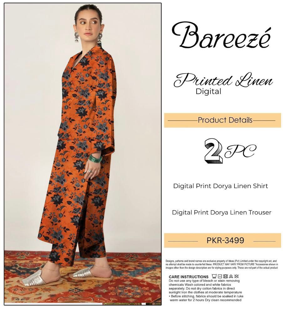 BAREEZE LINEN TWO PIECE DORYA ALL OVER