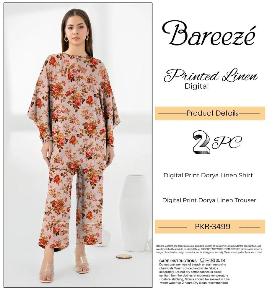 BAREEZE LINEN TWO PIECE DORYA ALL OVER