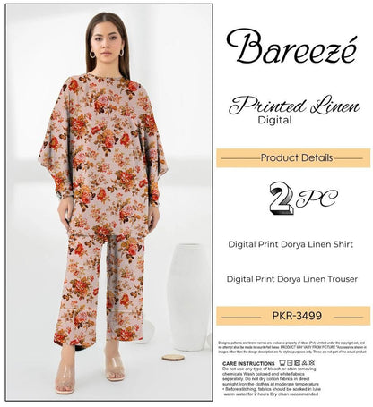 BAREEZE LINEN TWO PIECE DORYA ALL OVER