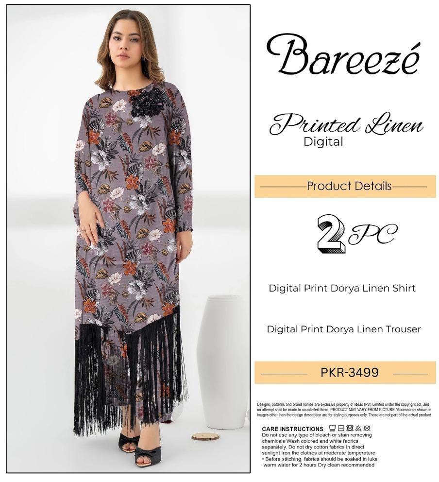 BAREEZE LINEN TWO PIECE DORYA ALL OVER