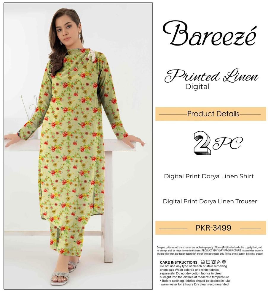 BAREEZE LINEN TWO PIECE DORYA ALL OVER