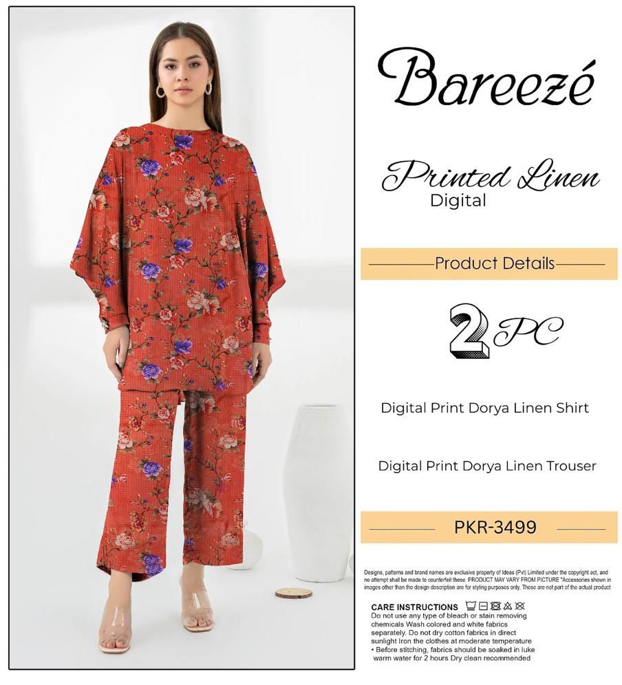 BAREEZE LINEN TWO PIECE DORYA ALL OVER