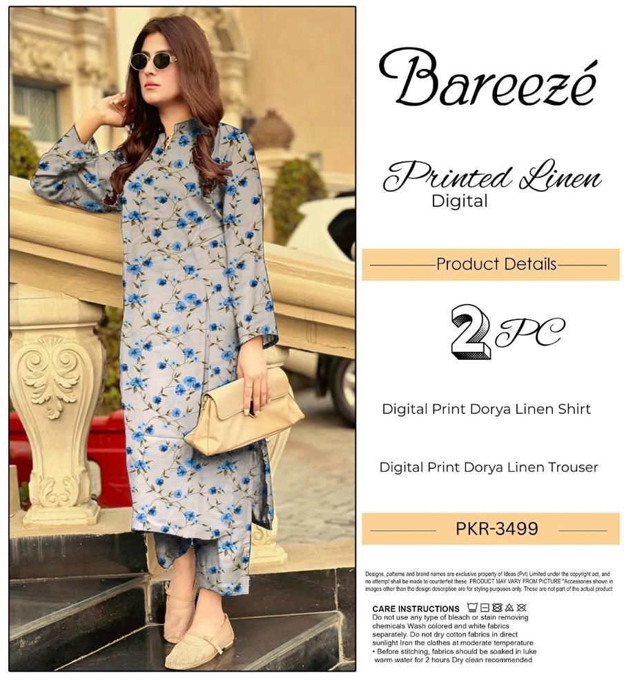 BAREEZE LINEN TWO PIECE DORYA ALL OVER