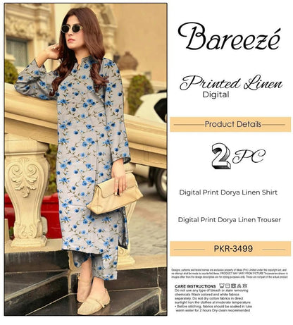BAREEZE LINEN TWO PIECE DORYA ALL OVER
