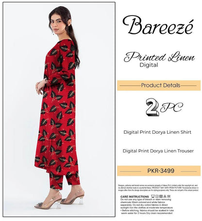 BAREEZE LINEN TWO PIECE DORYA ALL OVER