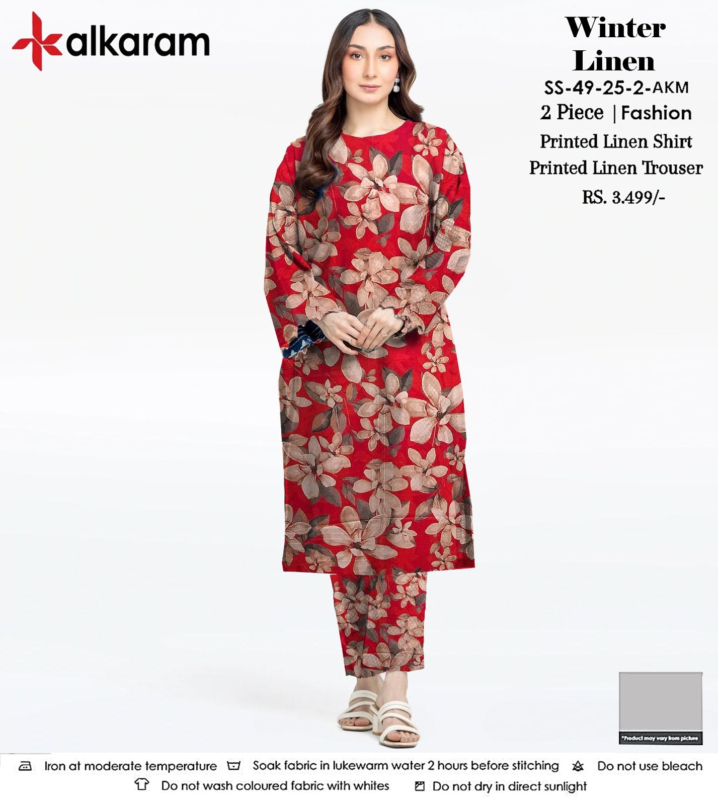 AL KARAM LINEN TWO PIECE ALLOVER