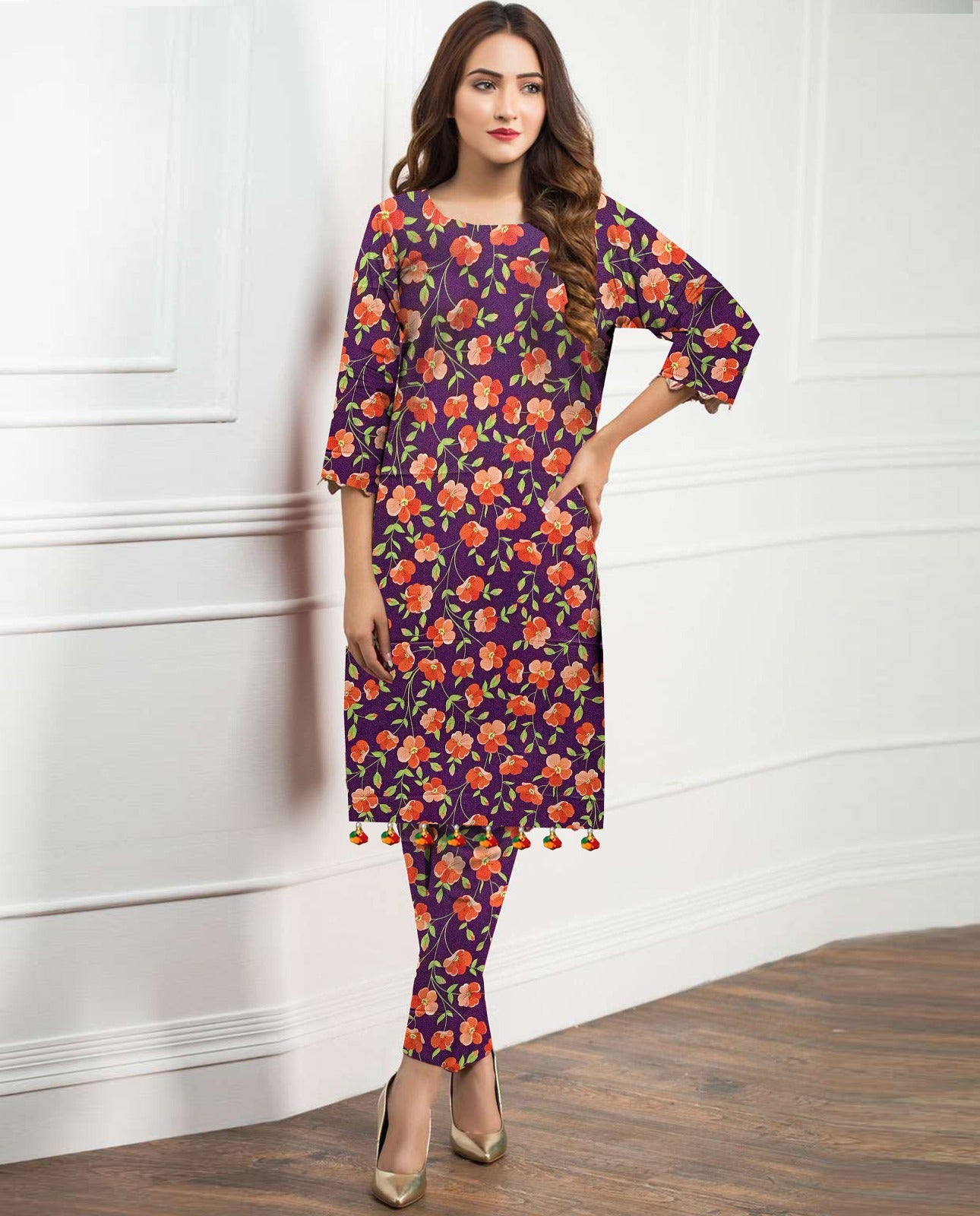 AL KARAM LINEN TWO PIECE ALLOVER