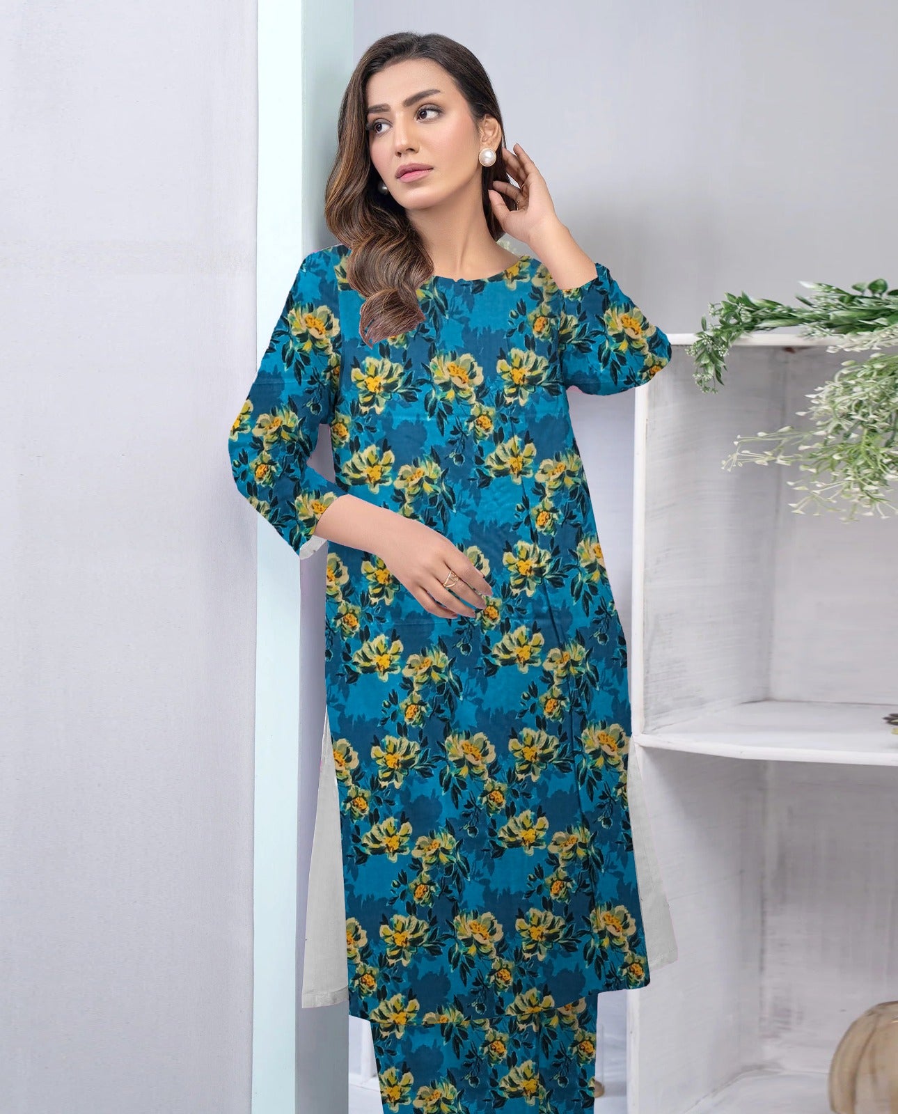 AL KARAM LINEN TWO PIECE ALLOVER
