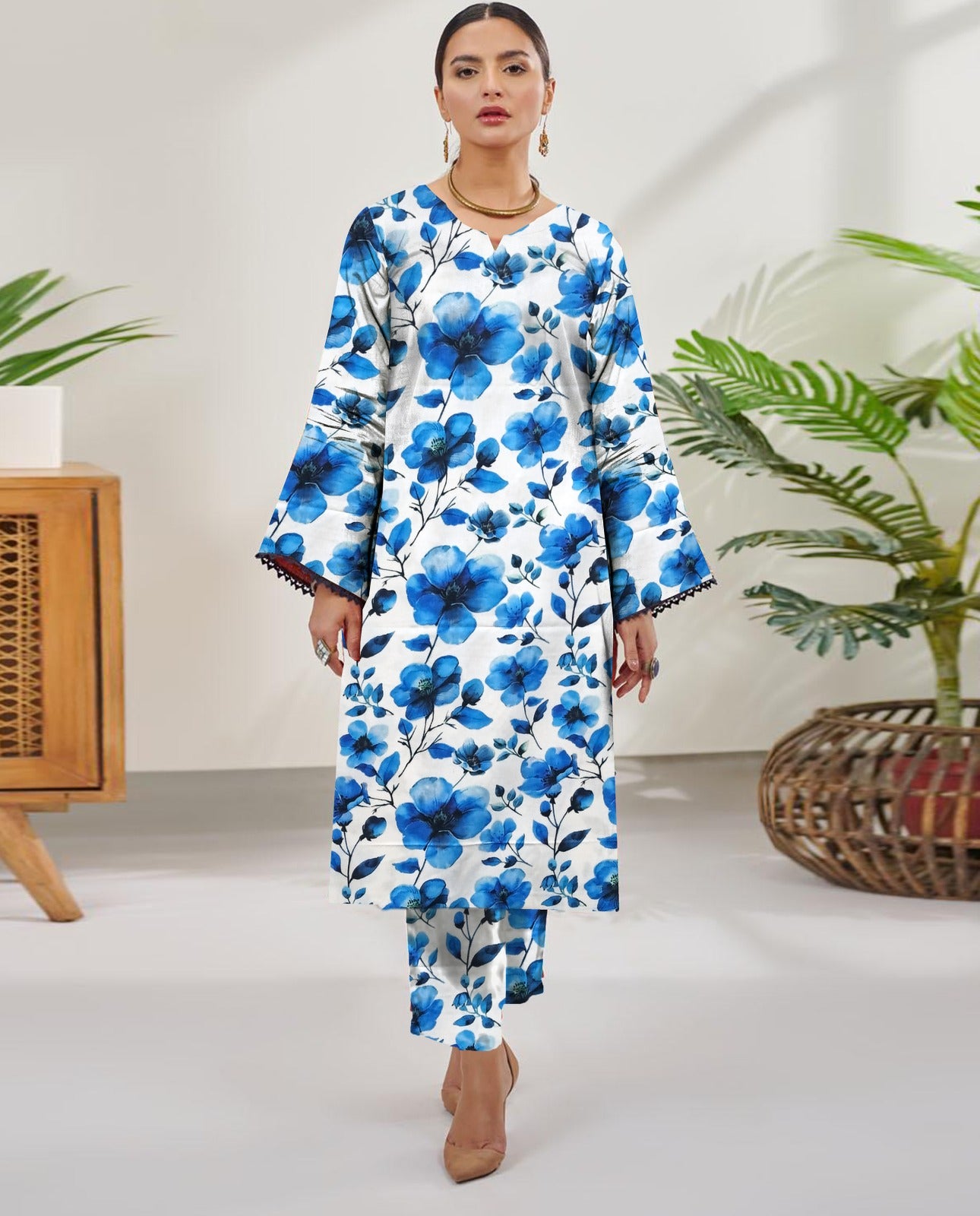 AL KARAM LINEN TWO PIECE ALLOVER