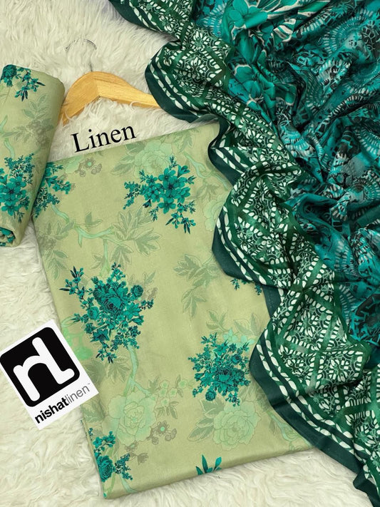 NISHAT LINEN THREE PIECE