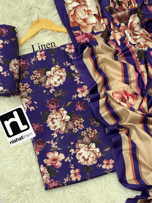 NISHAT LINEN THREE PIECE