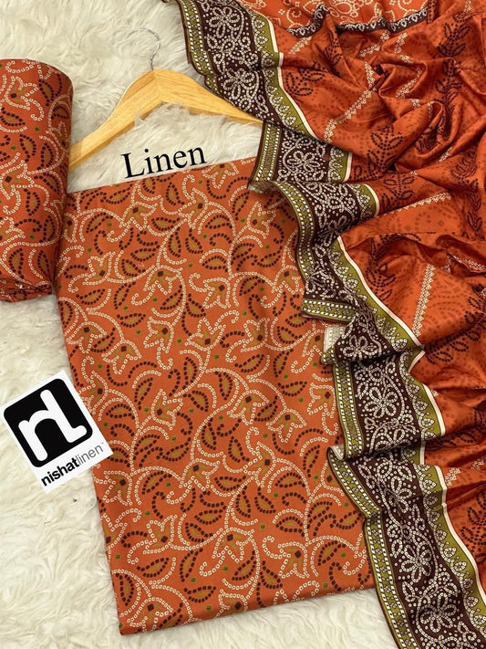 NISHAT LINEN THREE PIECE