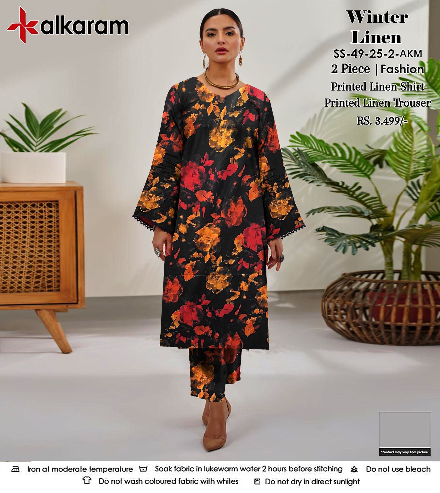 AL KARAM LINEN TWO PIECE ALLOVER