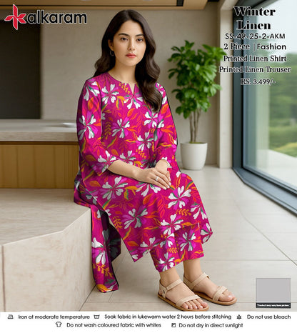 AL KARAM LINEN TWO PIECE ALLOVER